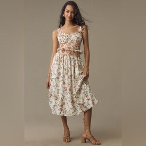Anthropologie Sleeveless Smocked Ruffle Midi Dress – XS Petite (Sold Out!)